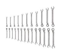 TEKTON Juego de llaves combinadas reversibles de trinquete de 12 puntos, 25 piezas (1/4-3/4 pulgadas, 6-19 mm) | WRC94004