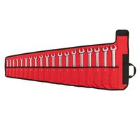 TEKTON Juego de llaves combinadas reversibles de trinquete de 12 puntos con bolsa, 19 piezas (6-24 mm) | WRC94403