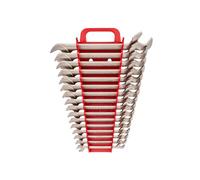 TEKTON Juego de llaves de extremo abierto de cabeza angular con soporte, 16 piezas (10-27 mm) | WAE92204 | Fabricado en Estados Unidos