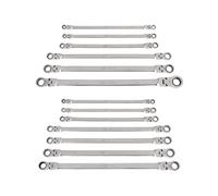 TEKTON Juego de llaves de trinquete de 12 puntos de cabeza flexible larga, 13 piezas (1/4-13/16 pulgadas, 6-19 mm) | WRB96002