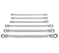 TEKTON Juego de llaves de trinquete de 12 puntos de cabeza flexible larga, 6 piezas (1/4-13/16 pulgadas) | WRB96000