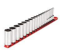 TEKTON Juego de llaves de vaso de 12 puntas de 3/8", 19 piezas (6-24 mm) | SHD91116