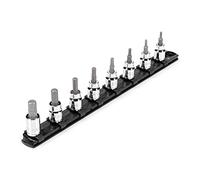 TEKTON Juego de llaves de vaso hexagonales de 3/8 pulgadas, 8 piezas (1/8-3/8 pulgadas) con riel | SHB91106
