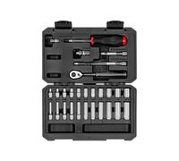 TEKTON Juego de llaves de vaso y trinquete de 6 puntos de 1/4 pulgadas, 28 piezas (5/32-9/16 pulgadas) | SKT05102