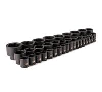 TEKTON SID92010 - Juego de llaves de impacto poco profundas de 6 puntos de 1/2 pulgada, 39 piezas (8-50 mm)