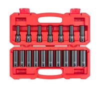 TEKTON SID92329 - Juego de llaves de vaso de impacto profundo de 6 puntos de 1/2 pulgada, 17 piezas (8-24 mm)