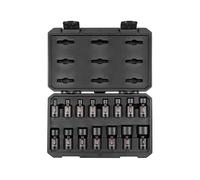 TEKTON SID97301 - Juego de llaves de impacto de junta universal de 6 puntos de 3/8 pulgadas con funda, 15 piezas (1/4-1 pulgada)