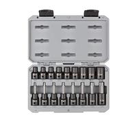 TEKTON SKT25801 - Juego de llaves de vaso de impacto Torx y estrella externa de 1/2 pulgada, 17 piezas (T30-T70, E10-E24)
