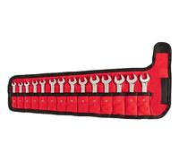 TEKTON Stubby Combination Wrench Set, Llaves con Funda, 14-Piezas (6-19 mm) | WCB94402