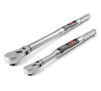 TEKTON TRQ98901 - Juego de llaves dinamométricas electrónicas de doble dirección de cabeza flexible de 90 dientes, 3/8, 1/2 pulgadas, 2 piezas (10-100 pies-libra, 30-300 pies-libra)