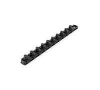 TEKTON Unidad de 1/2 pulgada x riel de enchufe de 13 pulgadas, 10 clips (negro) | OSR22210 | Fabricado en Estados Unidos