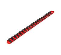 TEKTON Unidad de 3/8 pulgadas x riel de enchufe de 18 pulgadas, 20 clips (rojo) | OSR13120 | Fabricado en Estados Unidos