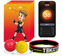 TEKXYZ® Pelota de Boxeo con App y Comunidad Online, 2 Niveles de Dificultad, Banda para la Cabeza, Ideal para Reacción, Agilidad, Velocidad de Golpe, Habilidad y Coordinación Mano-Ojo