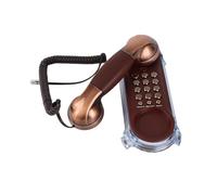 Tel¡§|Fono Retro Antiguo montado en la Pared, Tel¡§|Fono con Cable Vintage Tel¡§|Fono Antiguo con retroiluminaci¡§?n Azul[Cobre Rojo]