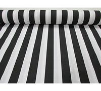 Tela a rayas blancas y negras - Sofia Stripes tela tapicería material 280 cm de ancho (se vende por metros)