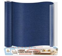 Tela Adhesiva para Tapizar Autoadhesivo 40x200 cm, parches para tela adhesiva Azul marino, Kit de Reparación de Parche de Lino para Sofa, Muebles, Sillas, Cortina, Cojines, Cabeceros