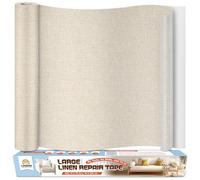 Tela Adhesiva para Tapizar Autoadhesivo 40x200 cm, parches para tela adhesiva Beige oscuro, Kit de Reparación de Parche de Lino para Sofa, Muebles, Sillas, Cortina, Cojines, Cabeceros