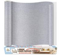 Tela Adhesiva para Tapizar Autoadhesivo 40x200 cm, parches para tela adhesiva Gris claro, Kit de Reparación de Parche de Lino para Sofa, Muebles, Sillas, Cortina, Cojines, Cabeceros
