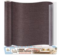 Tela Adhesiva para Tapizar Autoadhesivo 40x200 cm, parches para tela adhesiva Marrón oscuro, Kit de Reparación de Parche de Lino para Sofa, Muebles, Sillas, Cortina, Cojines, Cabeceros