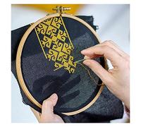 Tela Aida de punto cruz, 2 uds., tela bordado 12x18 pulgadas, costura algodón 14 cuentas, for manualidades DIY Para Manualidades, ArtesaníA(Black)