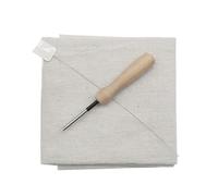 Tela artesanal con aguja perforadora, tamaño 50 x 50 cm, tela de algodón for bordar y coser, manualidades hechas a mano(White)
