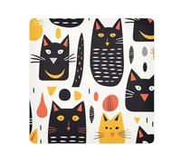 Tela autoadhesiva mágica para cámara de gato, color negro y amarillo, para lente de cámara, protector de lentes, bolsa de maquillaje, 13.8 x 13.8 pulgadas, multicolor, 13.8x13.8in, moderno