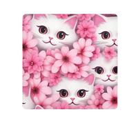 Tela autoadhesiva mágica para cámara de gato, diseño de flores rosadas, para lente de cámara, protector de lentes, bolsa de maquillaje, 13.8 x 13.8 pulgadas, multicolor, 21.7x21.7in, moderno