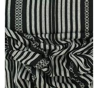 TELA BAYADERA DE RAYAS NEGRAS Y BLANCAS ESTILO REGIONAL ALPUJARRA EXTREMEÑA, ANCHO 280cm (1 METRO)