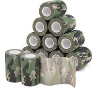 Tela Camuflaje,10 Rollos Vendas Camuflaje,Camuflaje Autoadhesivo Cinta de Camuflaje Elástica no Tejida Cohesiva para Equipo de Caza,Rifle,Lente de Cámara SLR,Escopeta,Telescopio