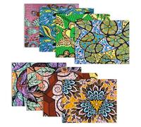Tela con estampado africano, 8 piezas de tela africana Ankara con estampado de cera de 50 x 40 cm, telas de algodón para acolchar, retazos para manualidades, proyectos de costura, suministros de