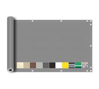 Tela cortavientos de jardín con lazos para balcón y valla, 60 x 950 cm, solución de sombra gris para exteriores para privacidad y protección