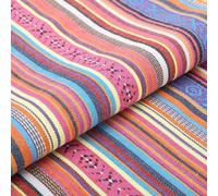 Tela de algodón boho para costura DIY, tela de algodón de estilo étnico vendida por metro, 150 cm de ancho, material vintage geométrico para confección de vestidos (Rosa3)