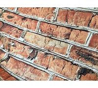 Tela de algodón con efecto de pared de ladrillo - Material de tela de impresión de pared de ladrillos rojos - Cortinas de plataforma 9 34, tapicería, telón de fondo, decoración del hogar (muestra 10