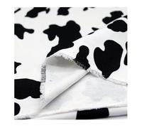 Tela de algodón con estampado de vaca en blanco y negro, tela de sarga animal para abrigos, faldas y decoración, 1 metro