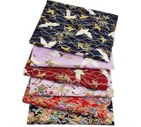 Tela de algodón estilo japonés patchwork - Paquetes de tela con estampado floral bronceado - Tejidos decorativos para coser y ropa y patchwork