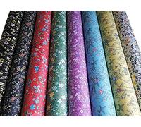通用, Tela de Algodón Patchwork Paquetede Costura de Material Textil Manualidades Retales Telas para Coser DIY Bricolaje Patrón de flores, 46 x 56 cm, paquete de 8 unidades