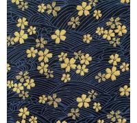 Tela de algodón por metro, estampado bronceado, cosido, 145 cm de ancho (azul oscuro, 100 x 145 cm)