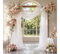 Tela de Arco de Boda, 1 Panel de 28 x 19 pies, Cortina de Fondo Transparente para Boda, Ceremonia, Fiesta, decoración de Techo