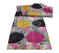 Tela de encaje bordado multicolor 5 yardas, material malla floral guipur soluble en agua for vestidos novia, fiesta y manualidades bricolaje (ancho 125-160 cm)