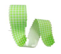 Tela De Encaje Cinta de tela a cuadros con borde ondulado y estampado rayas, 10 yardas, 25/38 mm, for lazos pelo, accesorios florales for bodas De Coser(Color10,25MM)