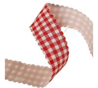 Tela De Encaje Cinta de tela a cuadros con borde ondulado y estampado rayas, 10 yardas, 25/38 mm, for lazos pelo, accesorios florales for bodas De Coser(Color2,25MM)