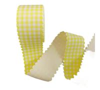 Tela De Encaje Cinta de tela a cuadros con borde ondulado y estampado rayas, 10 yardas, 25/38 mm, for lazos pelo, accesorios florales for bodas De Coser(Color07,25MM)