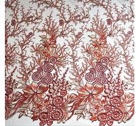 Tela de encaje floral por yarda, tela de encaje africano para vestido, bordado rectangular, mantel de encaje floral, camino de mesa de boda, 1 yarda, A20