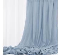 Tela de Estopilla de Gasa para Boda Azul Polvoriento 9,2m x 90cm, Cortina de techo de estopilla Camino de Mesa, Estopilla DIY para Silla, Servilletas, Decoración de Boda