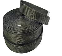 Tela de fibra de carbono Mangas trenzadas de fibra carbono 12K for fabricación relojes, robótica, modelado aeroespacial, reparación palos pelota Hockey, 1 ud(40MM*10M)
