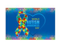 Tela de fondo para fotografía de 180 x 115 cm, pancarta del Día Mundial del Autismo, telas decorativas para rompecabezas