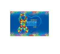 Tela de Fondo para Fotografía de 180x115cm, Pancarta del Día Mundial del Autismo, Decoración de Rompecabezas, Telas de Fondo para Fiesta
