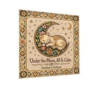 Tela de Fondo para Interiores,Estampado Moderno y Relajante con Motivo de Gato y Luna,Decoración de Interiores para | para Salón, Dormitorio, Cumpleaños, Día de la Madre, Fotos Familiares