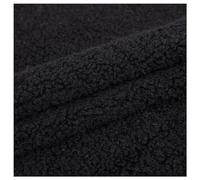 Tela de Forro de Imitación Borreguito Suave y Esponjosa Tela Polar Sherpa Material de Piel Sintética de Forro de Felpa, para Chaquetas, Sudaderas, Costura, Ropa, Mantas, 50x160cm(Color:Black)