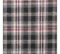 Tela de franela cepillada, diseño de cuadros, color negro y rojo, 1,45 m de ancho, por metro, ideal para coser y bricolaje (145 cm de ancho, 150 g/m²)